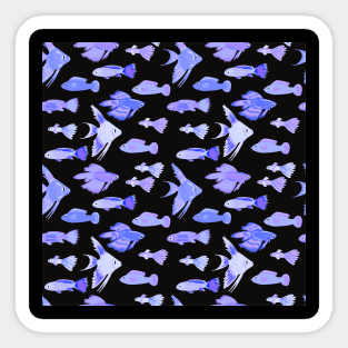 Cute Fishs Cartoon Vector Pattern Seamless Sticker